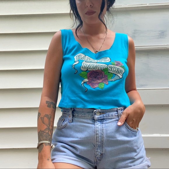 1984 DATE STAMP VINTAGE HARLEY DAVIDSON CUSTOM REWORK PUFF GRAPHIC TANK TOP - Picture 4 of 6